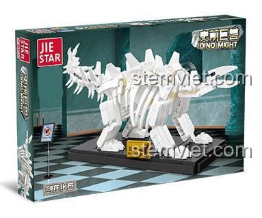 Hộp sản phẩm bộ xếp hình JIESTAR 36003, mô hình Bộ xương Khủng long Stegosaurus, quà tặng sáng tạo cho bé trai.