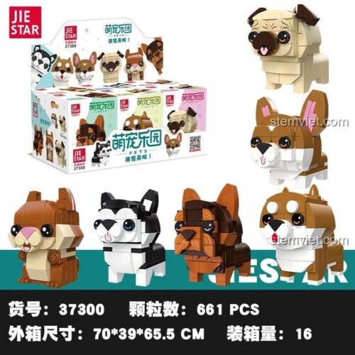 Hộp đồ chơi lắp ráp JIESTAR 37300 Vườn thú cưng, hiển thị số 661 chi tiết, dành cho bé 6 tuổi trở lên, chất lượng cao.