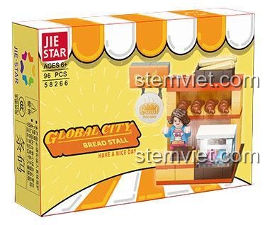 Hộp đồ chơi xếp hình JIESTAR 58266 Tiệm Bánh Mì Mini, quà tặng sáng tạo cho bé gái.