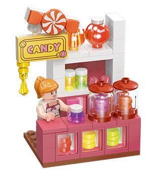 Bộ lắp ráp Quầy bán kẹo JIESTAR 58268, đồ chơi xếp hình tiệm kẹo mini giá rẻ cho bé gái 6 tuổi.