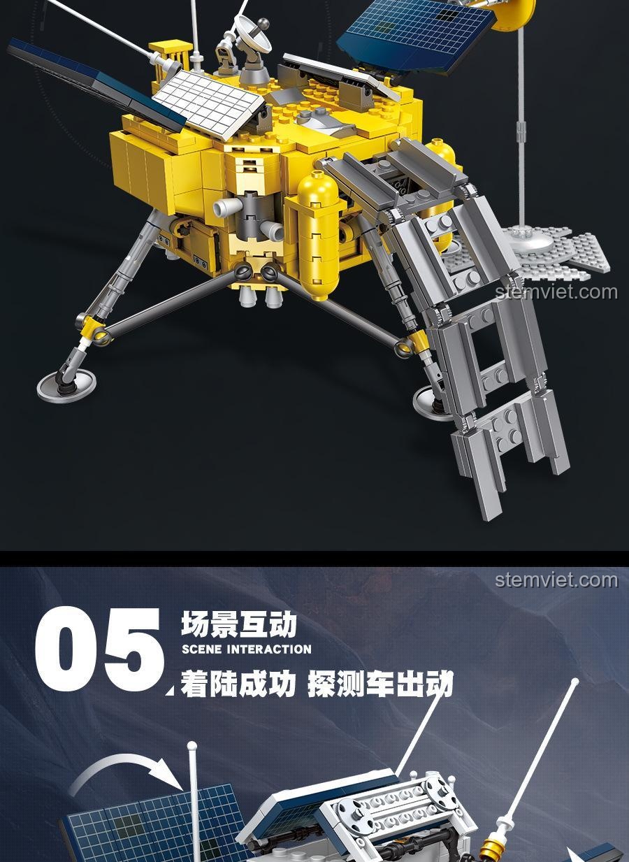 Hai minifigure phi hành gia trong bộ lắp ghép JIESTAR 59012 Tàu Thám Hiểm Mặt Trăng, đồ chơi chất lượng cao cho bé trai