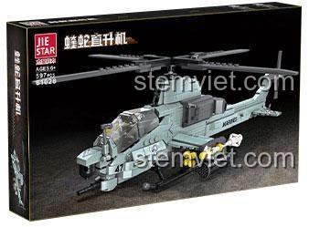 Hộp bộ lắp ráp JIESTAR 61028 Trực thăng tấn công AH-1Z Viper 597 chi tiết