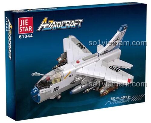 Hộp bộ lắp ghép JIESTAR 61044 Máy bay tấn công A-7, đồ chơi lắp ráp cho bé trai 6 tuổi, chất lượng cao