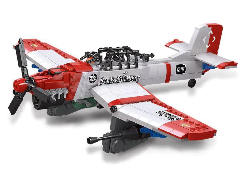 Bộ lắp ghép Máy bay ném bom Stuka JIESTAR 61045 chất lượng cao, mô hình máy bay quân sự Stuka cho bé trai 8 tuổi, giá tốt