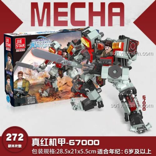 Hộp đồ chơi JIESTAR 67000 Mecha Đỏ Thẫm, thiết giáp vô tận bình minh cho con trai 6 tuổi, chất lượng cao