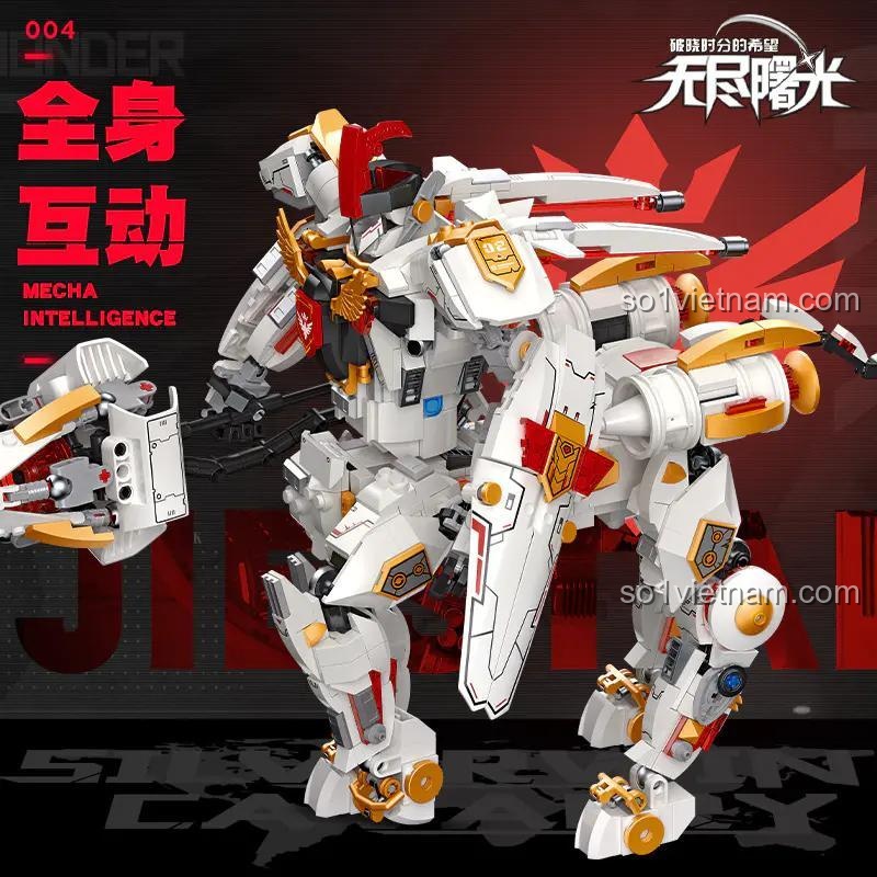đồ chơi mô hình Ngân Dực Thiết Kỵ JIESTAR 67022, robot Ngân Dực với khớp nối linh hoạt, bộ lắp ghép cho bé trai 8 tuổi