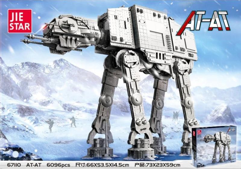 Bộ đồ chơi JIESTAR AT-AT 67110 khổng lồ 6096 mảnh, mô hình xe vận tải bọc thép địa hình AT-AT Star Wars chất lượng cao, phù hợp con trai 14 tuổi, giá tốt.