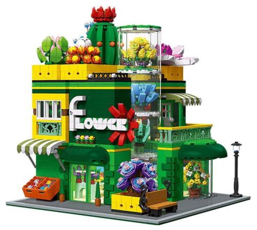 Bộ lắp ghép Cửa hàng cây mọng nước JIESTAR 89108 có đèn LED, mô hình kiến trúc tinh xảo 2647 mảnh ghép, phù hợp con gái 14 tuổi, giá tốt