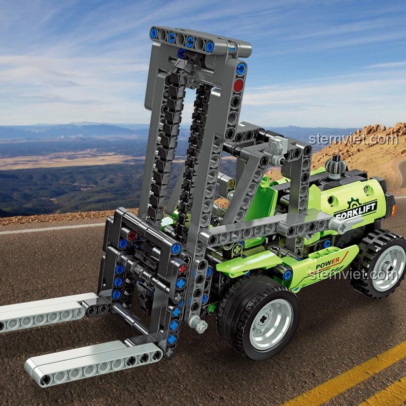 Đồ chơi mô hình Xe nâng công trình JIESTAR 91000, thiết kế Technic chi tiết, món quà sáng tạo cho con trai.