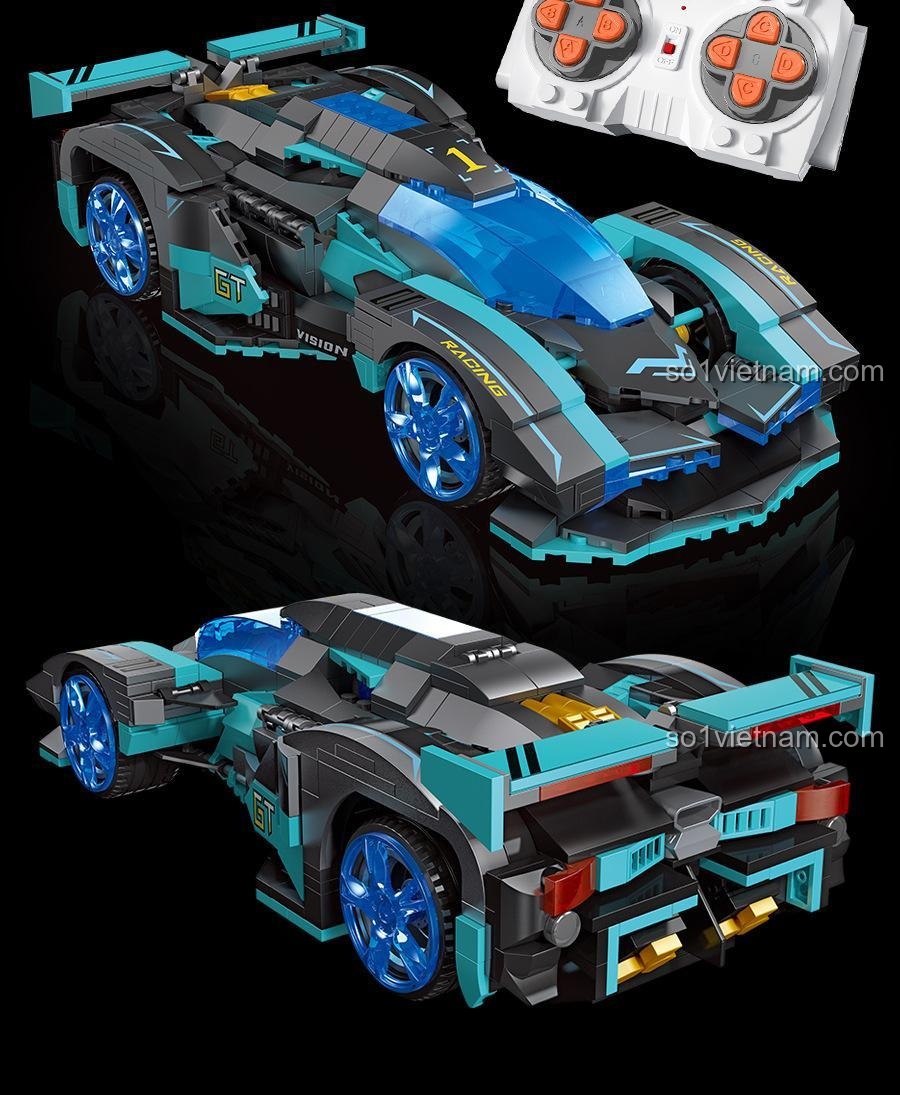 Bộ lắp ráp Siêu xe Vision GT JIESTAR 92019, góc nhìn trước và sau của mô hình, đồ chơi điều khiển từ xa cho bé trai 6 tuổi, giá tốt