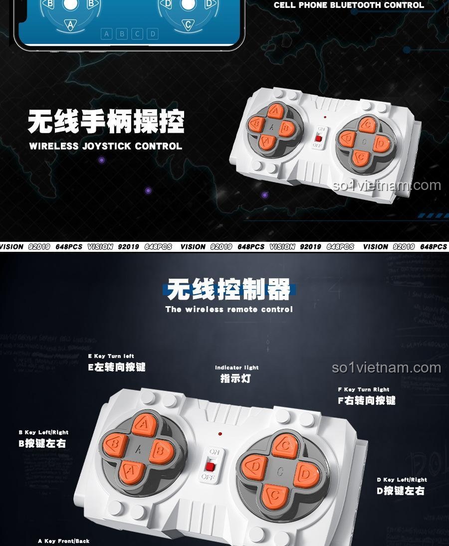 Bộ lắp ráp JIESTAR 92019 Xe đua Vision GT với điều khiển bằng tay cầm không dây, đồ chơi mô hình cho bé trai 6 tuổi, giá bình dân