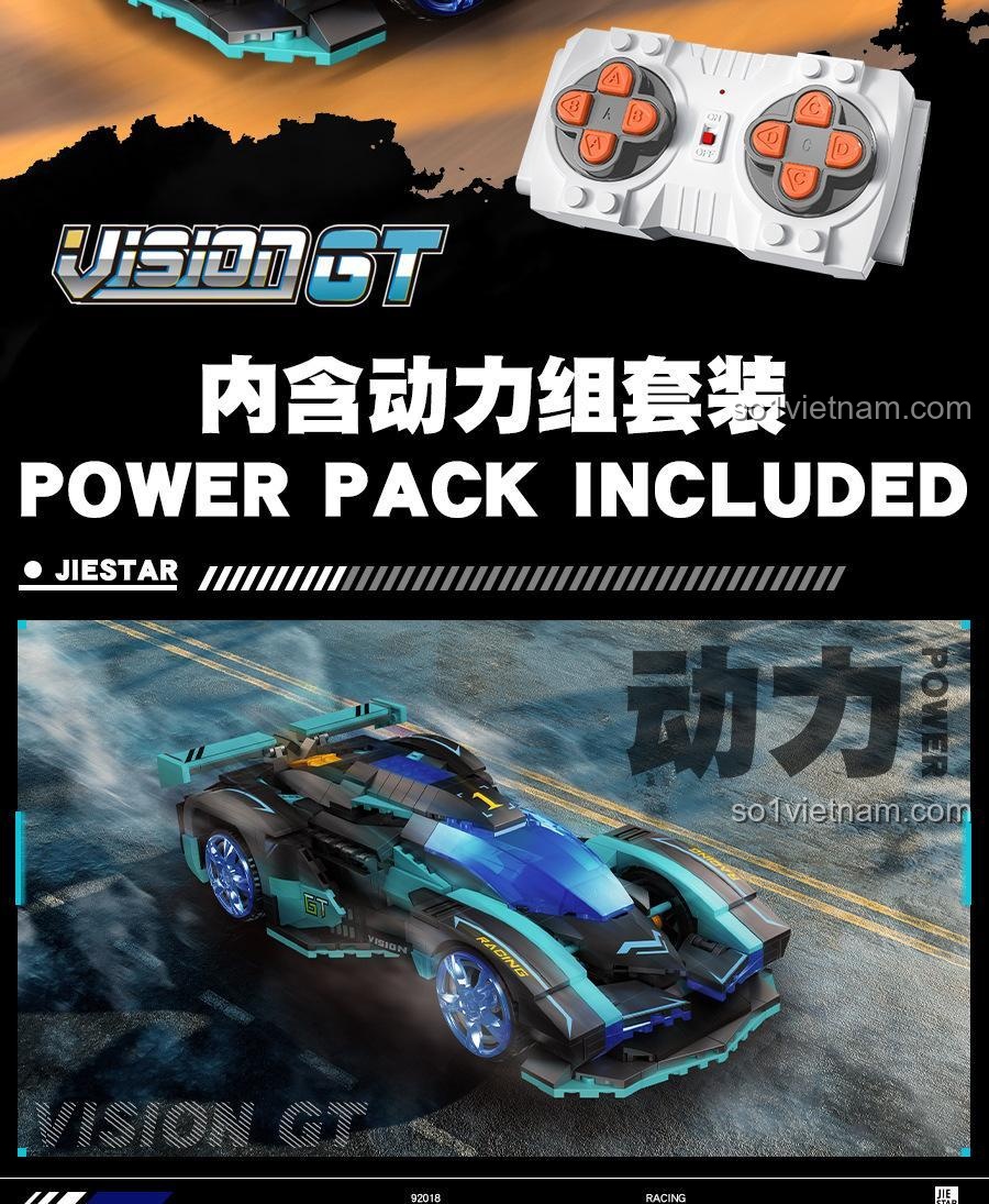 JIESTAR 92019 Xe đua Vision GT với bộ nguồn đi kèm, đồ chơi mô hình có động cơ pin sẵn, cho bé trai 6 tuổi, chất lượng cao