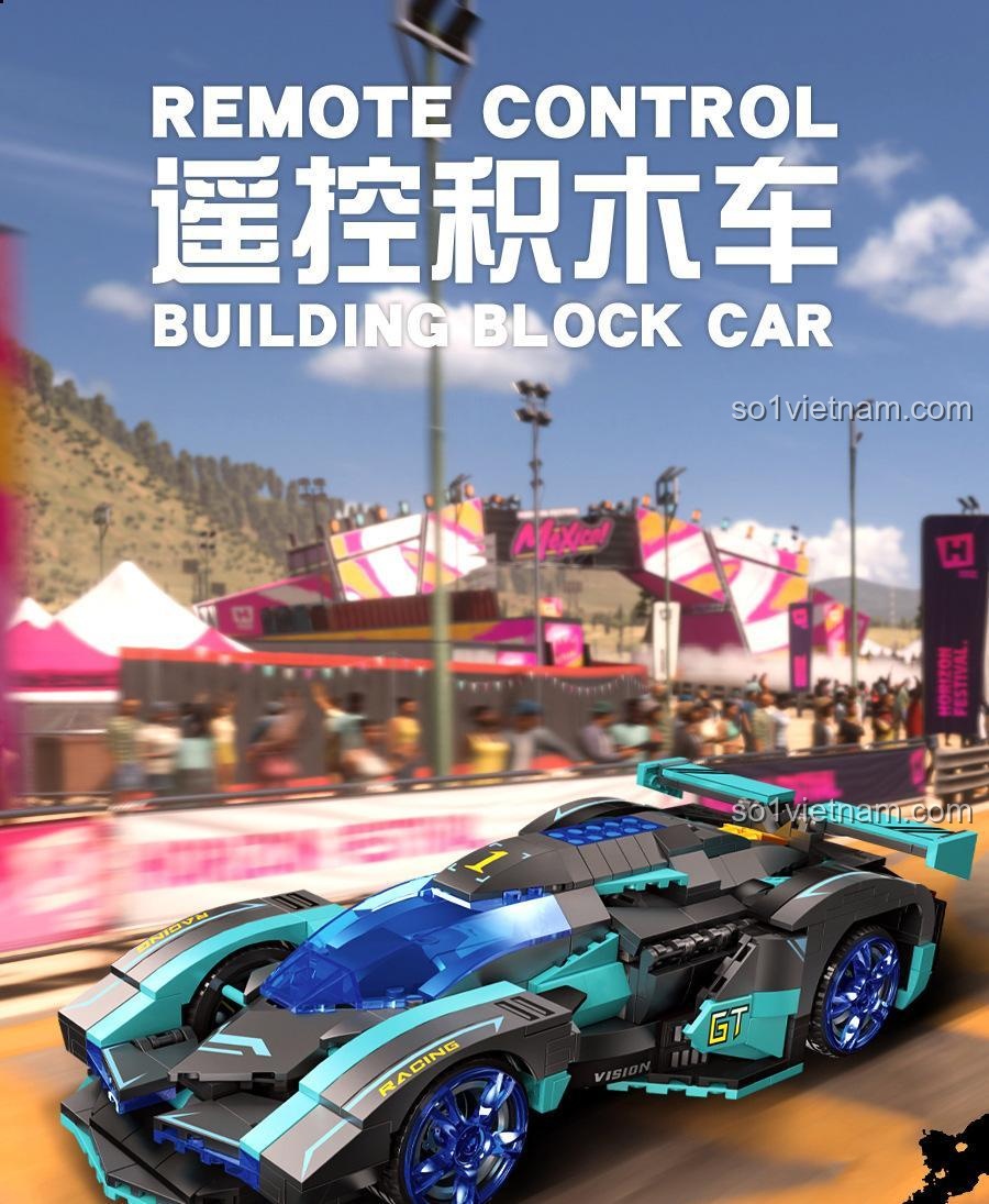 Siêu xe Vision GT 92019 điều khiển từ xa, đồ chơi lắp ghép xe thể thao, tính năng RC cho bé trai 6 tuổi, giá hời