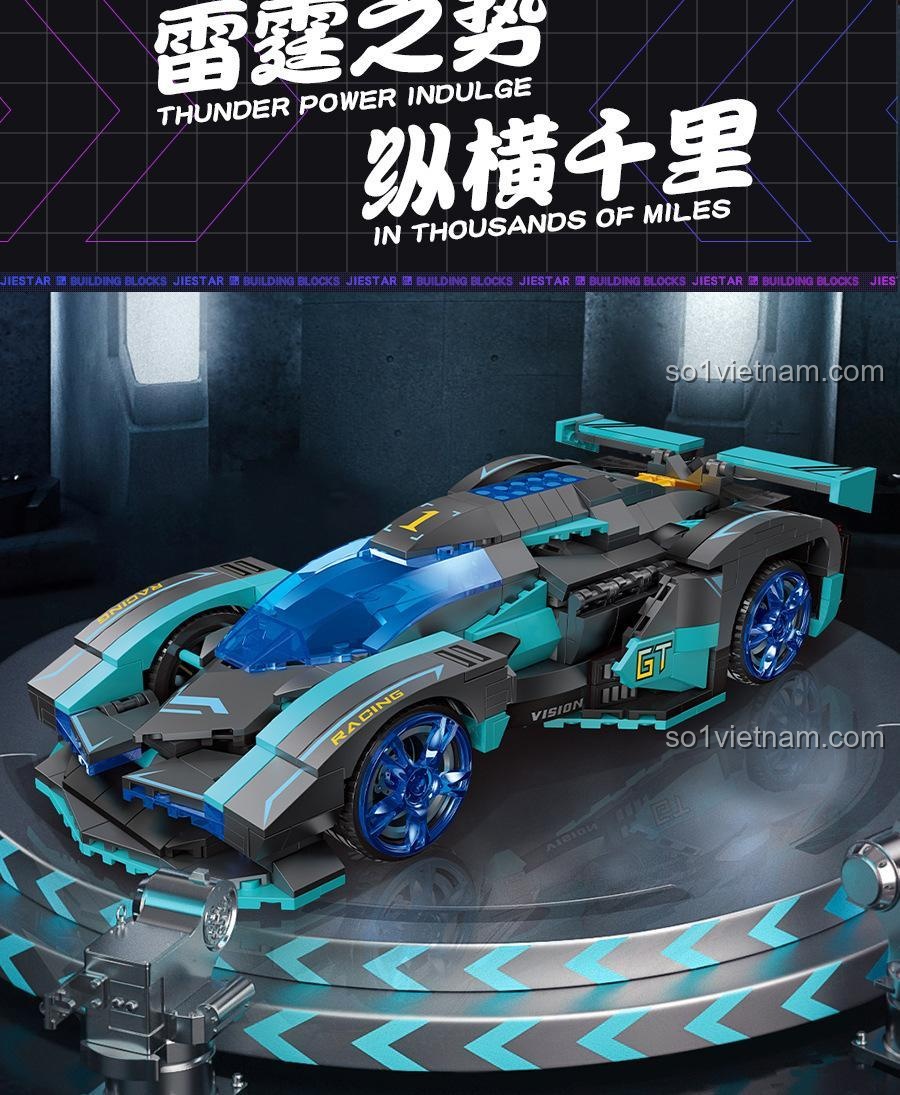 Siêu xe Vision GT điều khiển JIESTAR 92019, thể hiện sức mạnh sấm sét, đồ chơi mô hình tốc độ cho bé trai 6 tuổi, siêu tiết kiệm