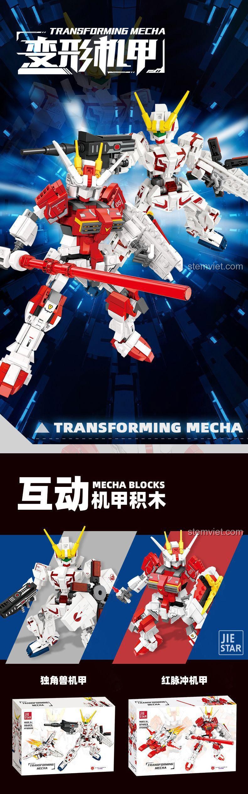 bộ xếp hình FF20021 và bộ tương tự, mô hình robot biến hình.