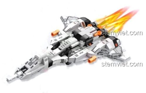 Mô hình chiến đấu cơ biến hình từ bộ xếp hình FF20022 JIESTAR, đồ chơi mô hình RX-93 ν Gundam cho con trai.