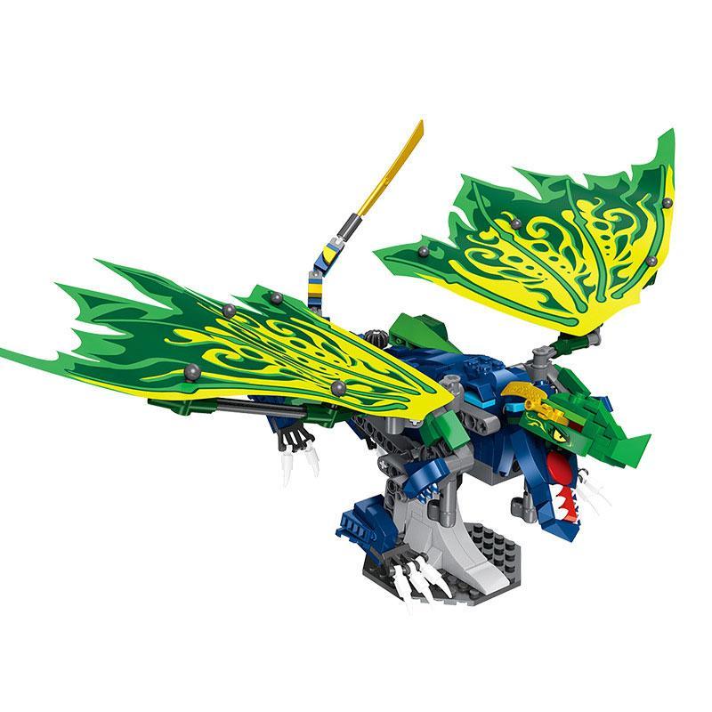Bộ lắp ráp Rồng Thần Huyền Thoại JIESTAR JJ9017 cho bé trai 8 tuổi, mô hình rồng xanh uy mãnh giá rẻ.