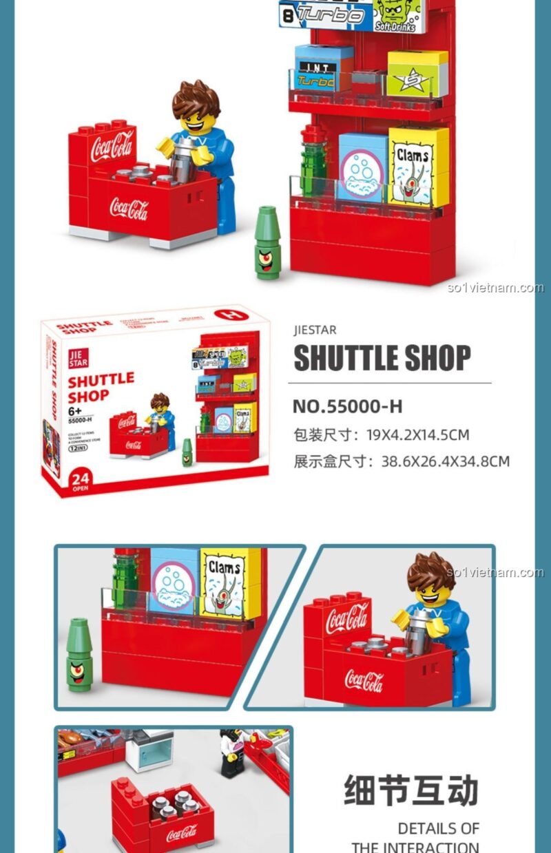 Bộ đồ chơi Cửa hàng tiện lợi 24h JIESTAR 55000 chi tiết máy tính tiền