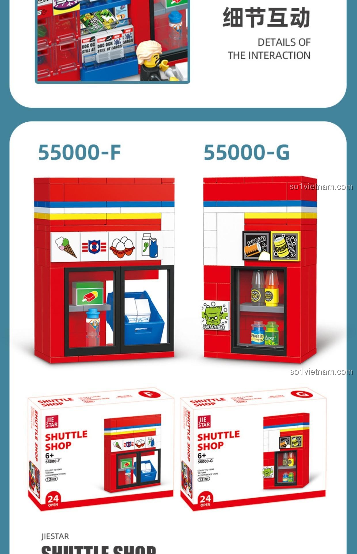 Bộ đồ chơi Cửa hàng tiện lợi 24h JIESTAR 55000 chủ đề thành phố