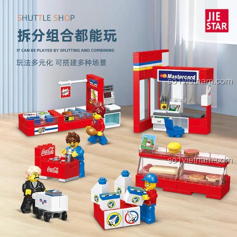 Bộ đồ chơi Cửa hàng tiện lợi 24h JIESTAR 55000 với các mô hình lắp ráp đa dạng