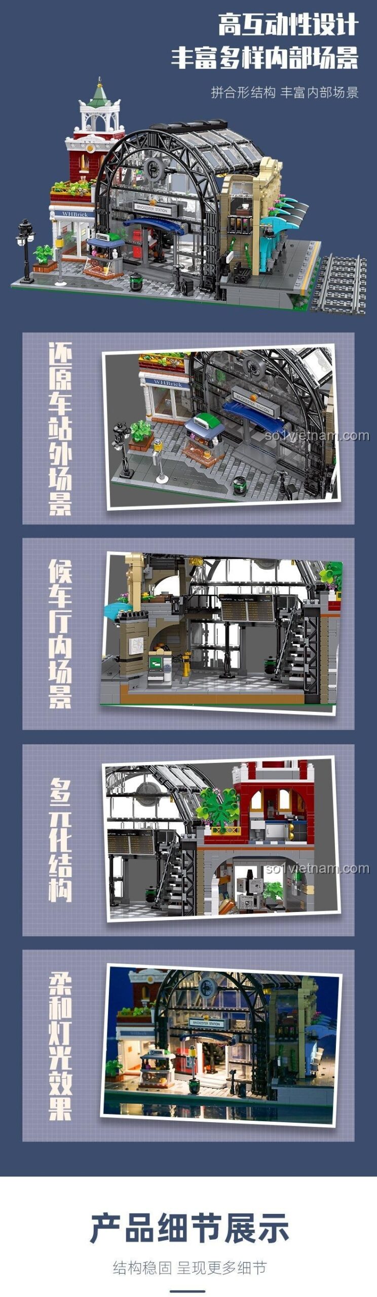 Mô hình nhà ga tàu hỏa JIESTAR 89154 The Meeting Point nhìn từ phía sau