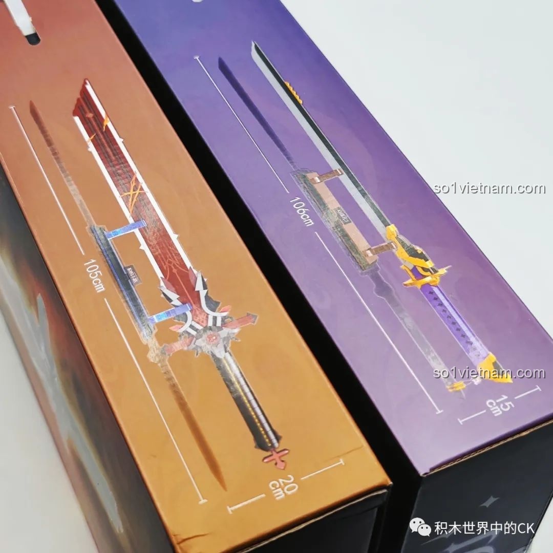 Kích thước hộp sản phẩm JIESTAR cho thấy sự hoành tráng của mô hình kiếm Genshin Impact