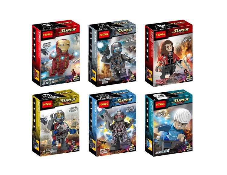 Bộ đồ chơi JiSi 0222 Minifigure Biệt Đội Siêu Anh Hùng Avengers: Đế Chế Ultron giá tốt cho bé trai 6 tuổi, có ảnh hộp sản phẩm.