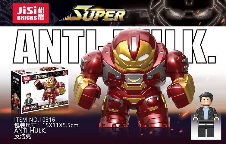Bộ lắp ghép Người Sắt Anti-Hulk Mech Armor JiSi 10316 hộp sản phẩm, đồ chơi mô hình Người Sắt Anti-Hulk Mech Armor cho con trai 6 tuổi, giá tốt