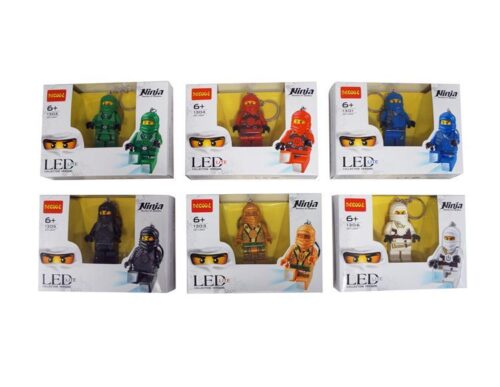 Móc khóa Ninja JiSi 1304 phát sáng 6 mẫu, bộ đồ chơi minifigure Ninja Decool cho bé trai 5 tuổi, giá tốt.