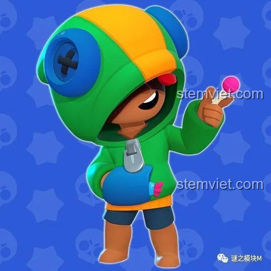Minifigure Leon Brawl Stars JiSi 1702, đồ chơi lắp ghép nhân vật game