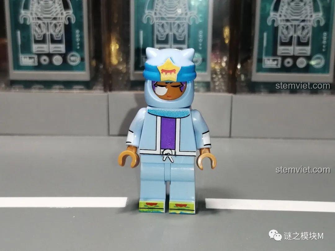 Minifigure Sandy Brawl Stars JiSi 1702 với biểu cảm mở miệng, đồ chơi lắp ghép