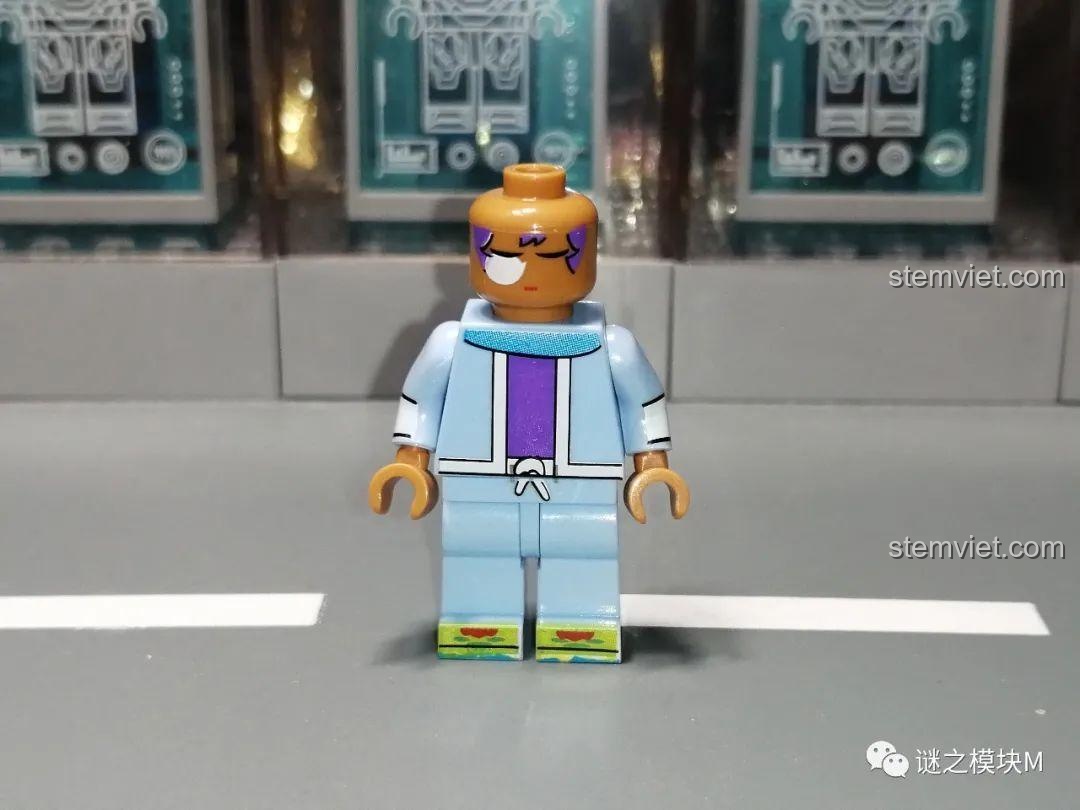 Minifigure Sandy Brawl Stars JiSi 1702 với biểu cảm nhắm miệng, đồ chơi lắp ghép