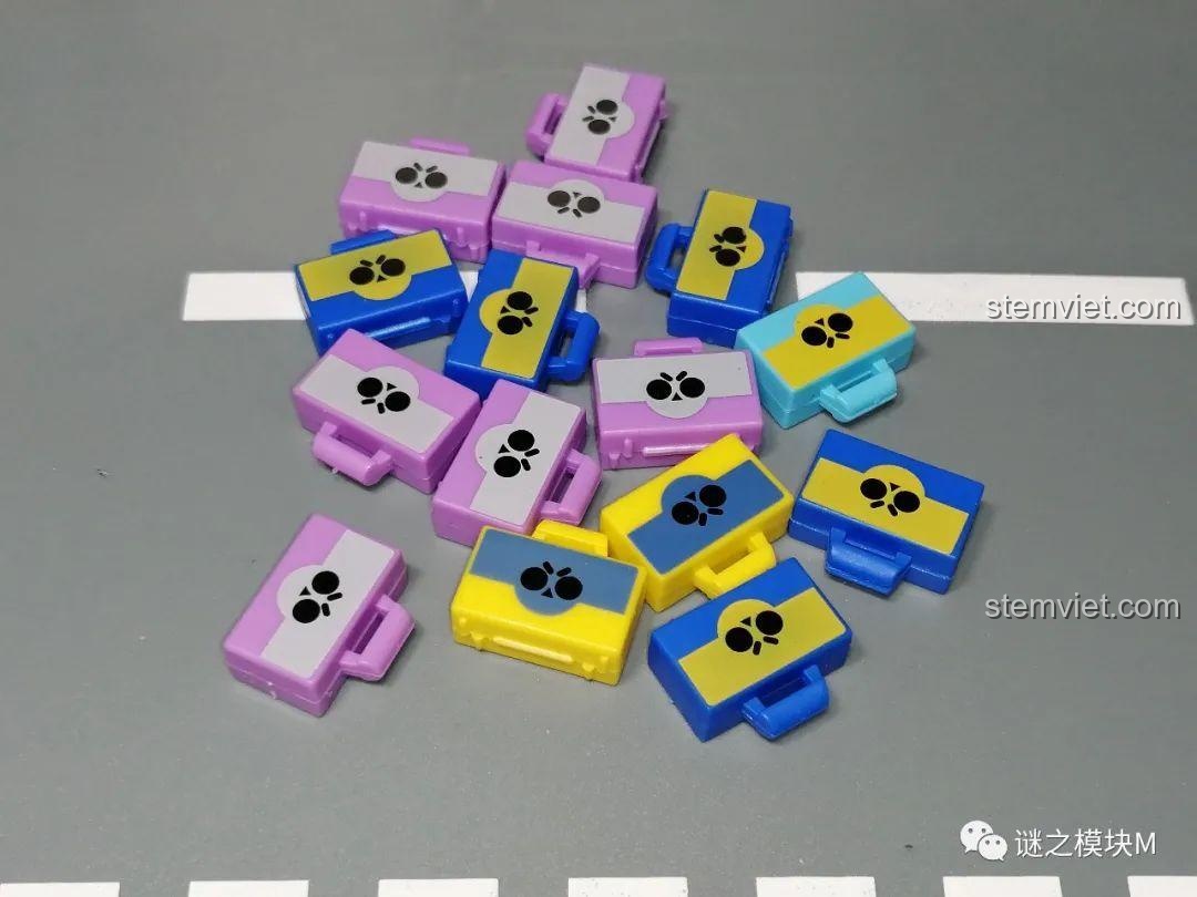 Các rương kho báu phụ kiện của bộ đồ chơi JiSi 1702 Brawl Stars, đồ chơi lắp ghép