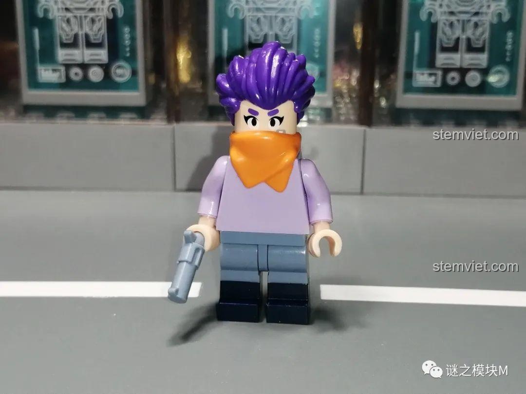 Minifigure Brawl Stars JiSi 1703 nhân vật Brock, đồ chơi lắp ghép cho bé trai 6 tuổi, chất lượng cao.