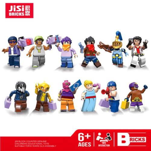 Bộ đồ chơi nhân vật Brawl Stars JiSi 1704, bộ 12 minifigure game Brawl Stars cho bé 6 tuổi, giá tốt