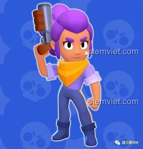 Bộ 12 Nhân Vật BRAWL STARS JISI 1712 - Nhân vật Shelly (phiên bản khác)
