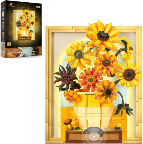 Bộ lắp ghép Bó Hoa Hướng Dương JMBricklayer 70004 có đèn LED cảm ứng, tái hiện kiệt tác nghệ thuật, phù hợp cho bé gái 8 tuổi yêu sáng tạo, giá tốt.