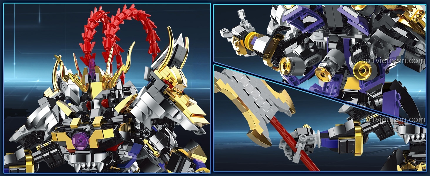 JMBricklayer 70155 Chi tiết mô hình Giáp Lữ Bố cận cảnh 1