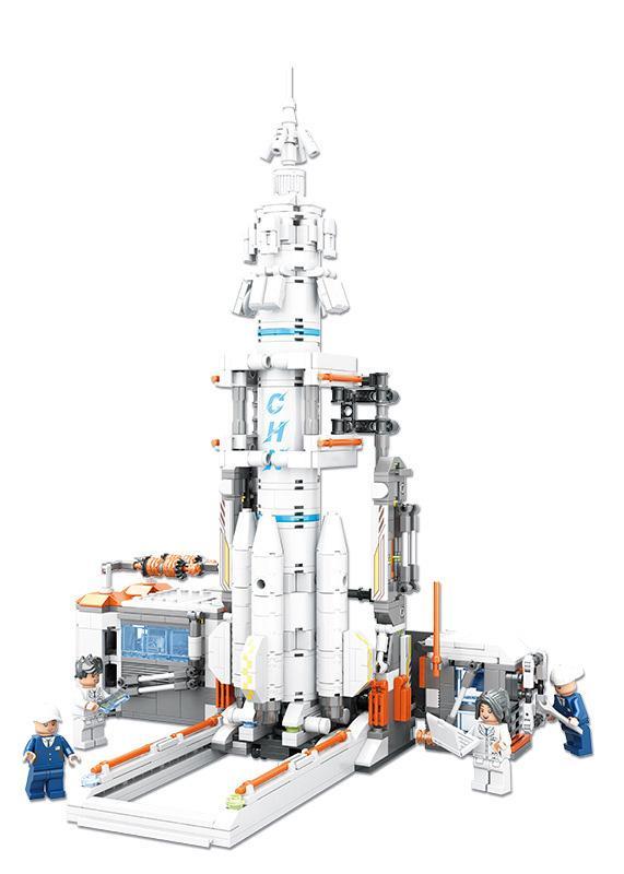 Bộ lắp ráp bệ phóng tên lửa Trường Chinh 2F JP 66011 với 1060 chi tiết, cao 59cm, đồ chơi cho bé trai 6 tuổi.