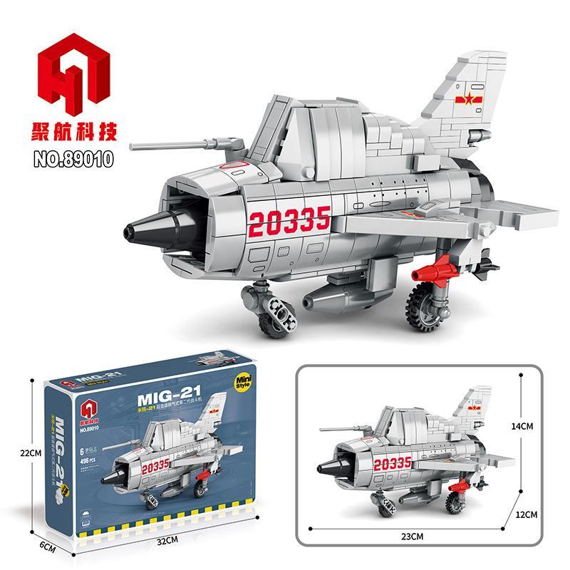Bộ lắp ráp Máy bay chiến đấu MiG-21 phiên bản Q Juhang 89010, mô hình Q-version độc đáo 496 chi tiết, đồ chơi cho con trai 6 tuổi giá tốt