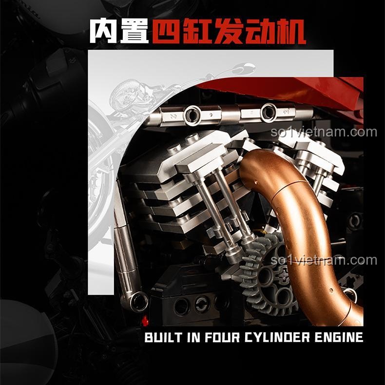 Mô hình Xe máy Harley King Retro K盒子 10514 - Chi tiết bánh trước