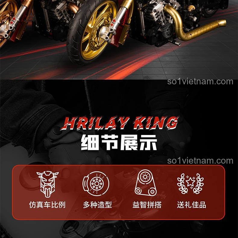 Mô hình Xe máy Harley King Retro K盒子 10514 - Chi tiết hộp số