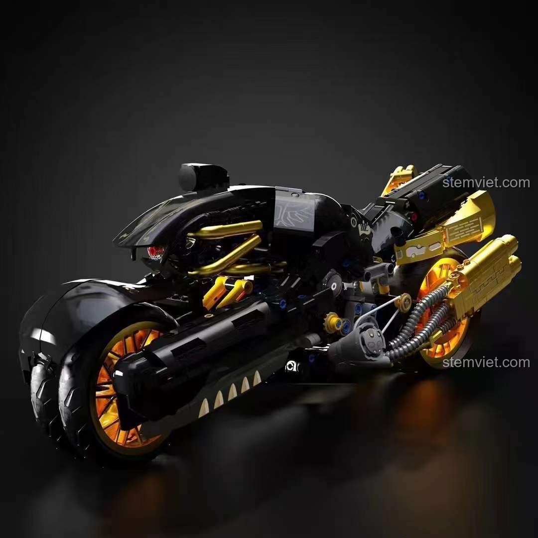 Mô hình K Box 10248 Mô tô Fenrir Sói Lửa Final Fantasy VII từ góc nghiêng, bộ lắp ghép 1388 mảnh, chi tiết cao, đáng tiền.