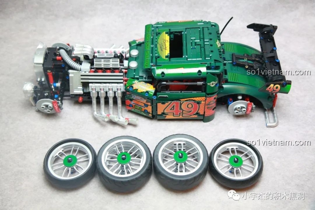 Mặt trước của K盒子 10509 Xe Hot Rod 1949 Độ Chế.