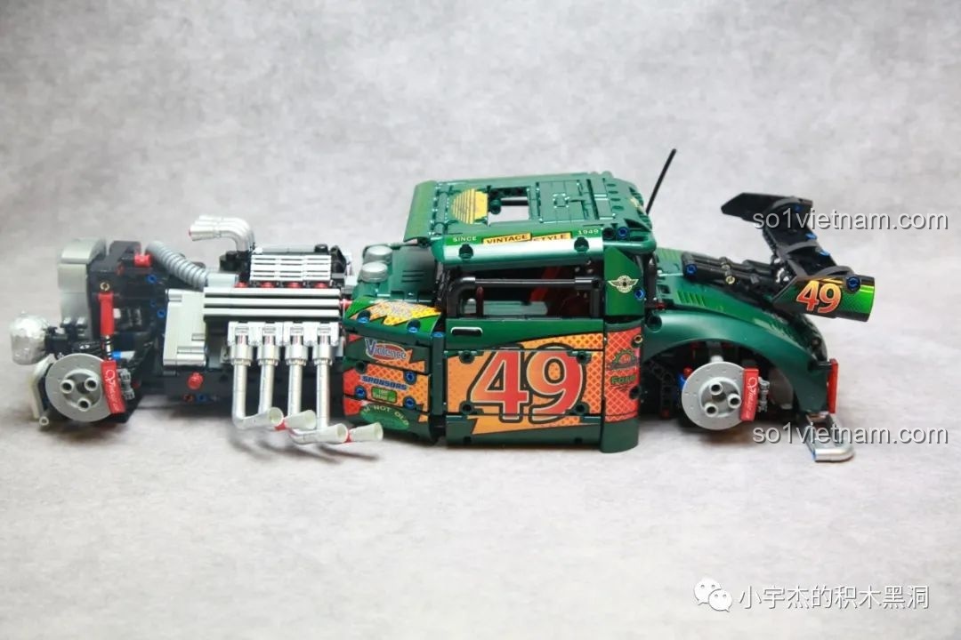 Mặt trước của K盒子 10509 Xe Hot Rod 1949 Độ Chế.