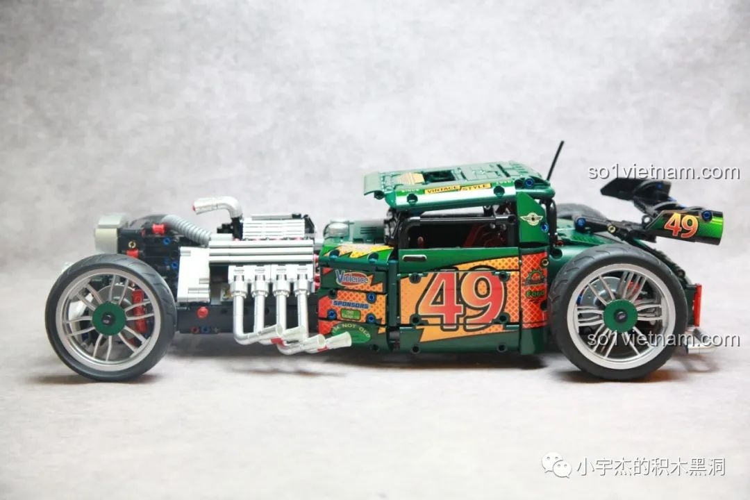 Cận cảnh chi tiết bên hông K盒子 10509 Xe Hot Rod 1949 Độ Chế.