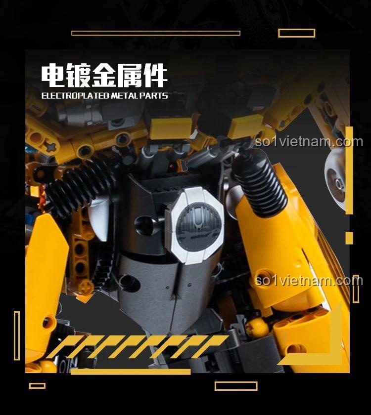 Minh họa khớp tay và các ngón tay có thể cử động của bộ lắp ráp Mô hình Bumblebee V5007.