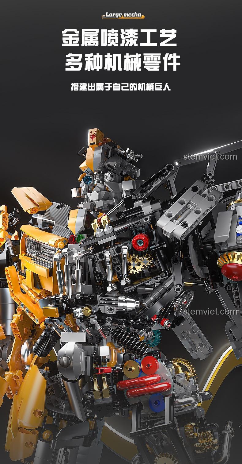 Hướng dẫn sử dụng bánh răng để điều chỉnh tư thế đứng của Robot Bumblebee K-BOX một cách nhanh chóng và chính xác.