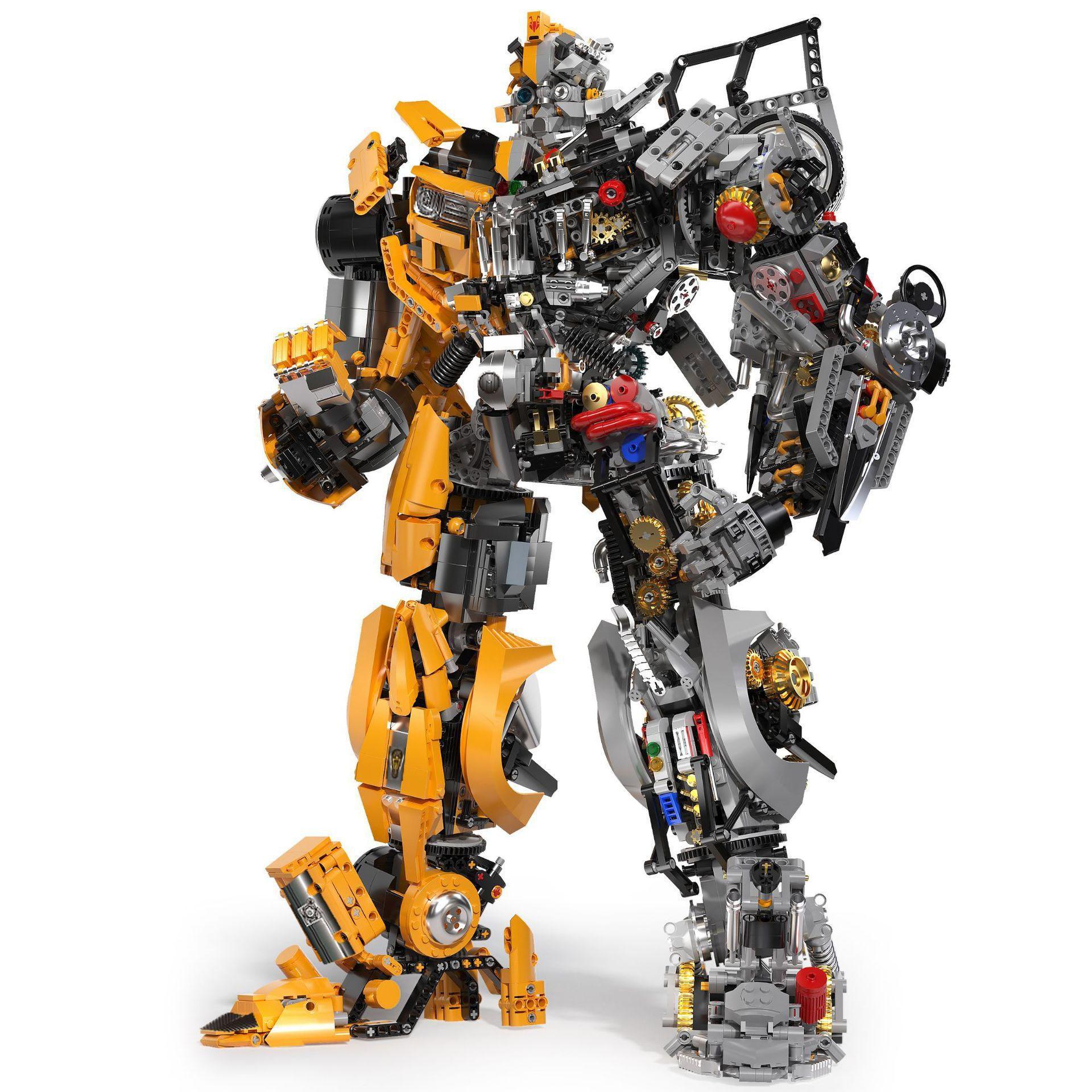 Hộp sản phẩm bộ xếp hình K-BOX V5014 Robot Bumblebee, thể hiện hình ảnh robot hùng vĩ và thông tin 5692 mảnh ghép.