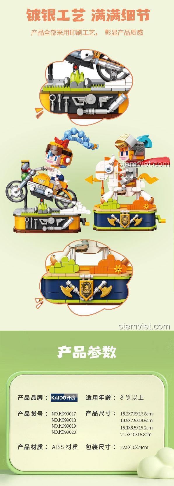 Chất liệu ABS cao cấp của bộ lắp ráp Kaido KD99020 Thiếu nữ lướt sóng, đồ chơi mô hình Cô gái lướt sóng, kích thước chi tiết